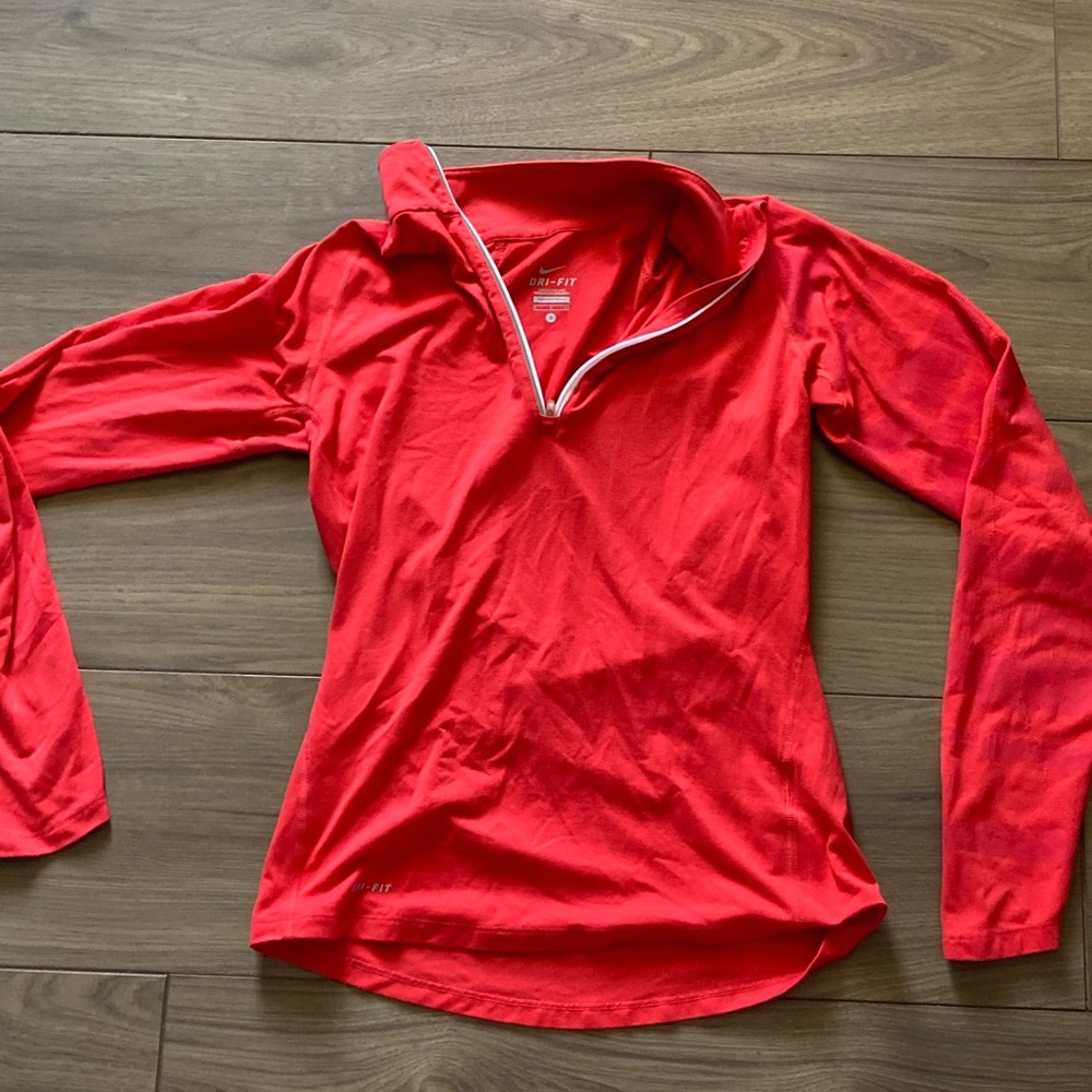 red nike quarter zip